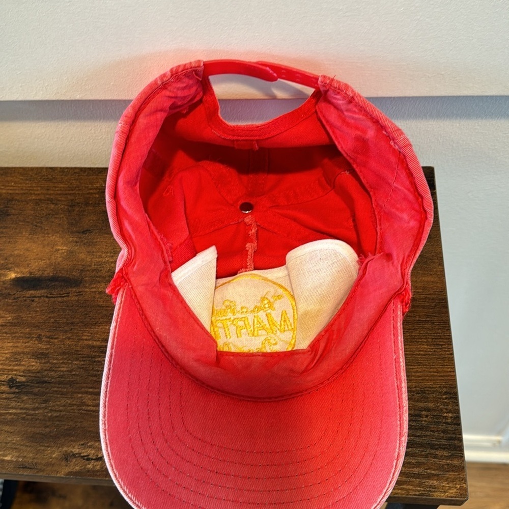 Vintage As a Rule Martin Does It Strapback Hat Cap Red Adjustable Handyman - Picture 3 of 3